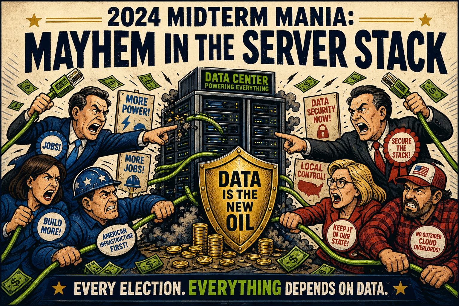 Satirical illustration for the lead story
